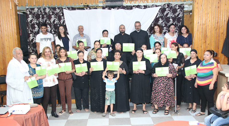 The Coptic Catholic Church honoring some of the graduates of literacy. Cairo,4 September 2018